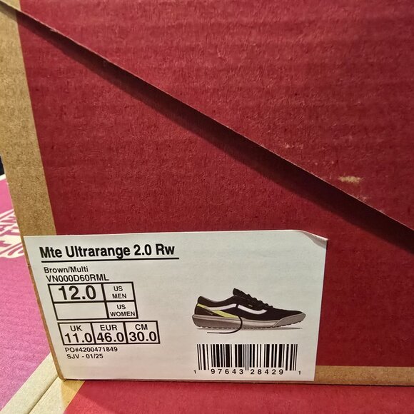 Vans Mte Ultrarange 2.0 Shoes VN000D60RML Brown Mens Size 12 NEW SKATEBOARDING - Picture 9 of 9
